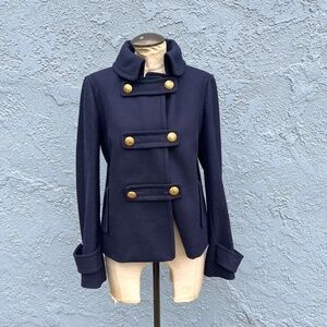 J Crew Pea Coat in Navy Blue size 4 sailor nautical